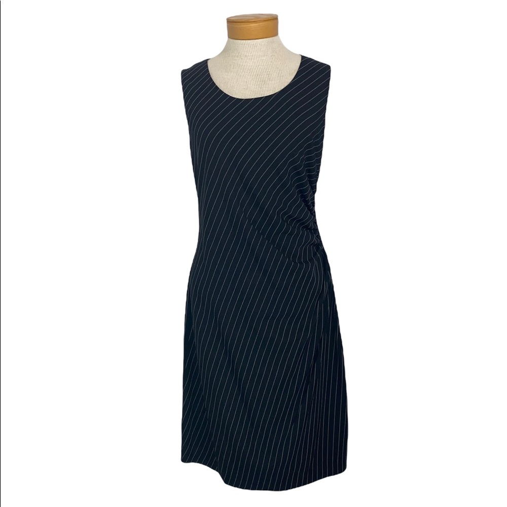 Jones NewYork Black-and-White Pinstripe Dress w/ Side Zipper 12